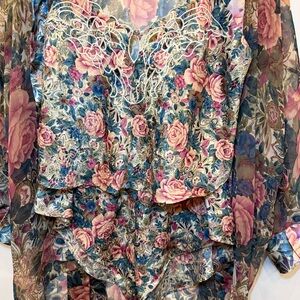 VTG 90s Victorias Secret Gold Label 3 Piece Lingerie Set Robe Cami Panties Glam